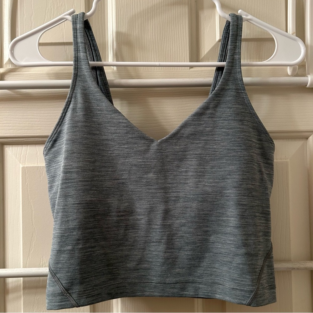 Lululemon Align Tank Top Size 6 Heathered Tidewater Teal Tight Fit Cropped